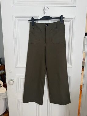 Anthropologie Mauve Collette Wide-Leg Women’s Pants in Olive Green